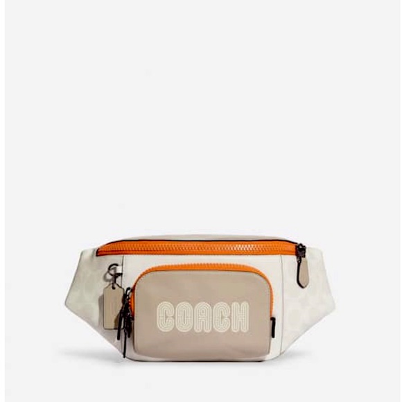 Coach TRACK BELT BAG IN COLORBLOCK SIGNATURE CANVAS